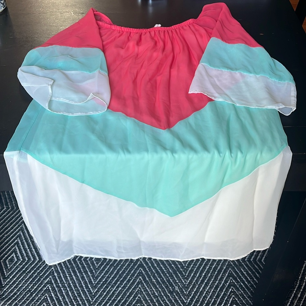 Rachel Kate short sleeve dress in medium 70ish retro look red/blue/white. GUC.